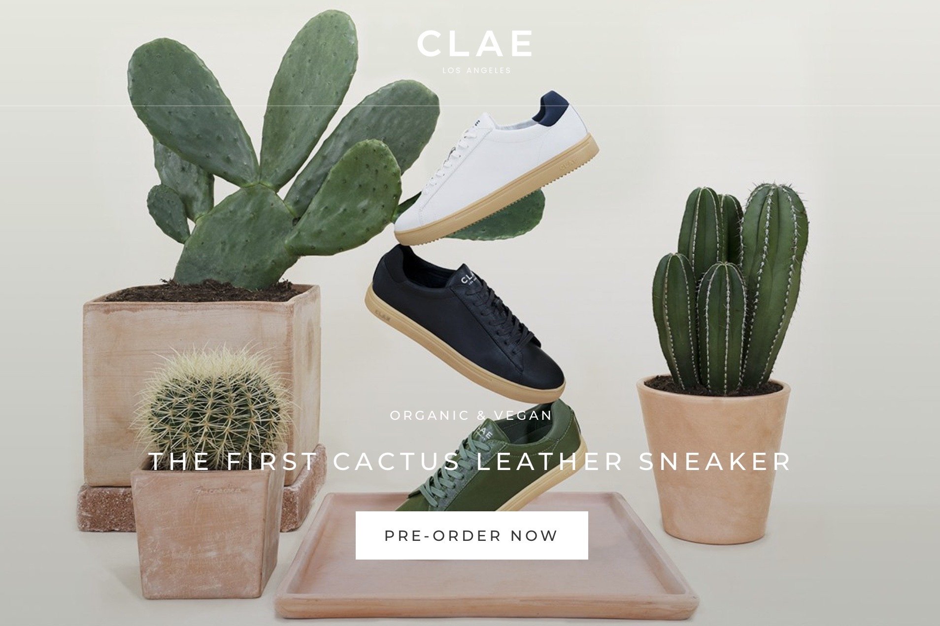 厉害了！美国运动鞋品牌 Clae 推出首款仙人掌材质的“皮革”运动鞋
